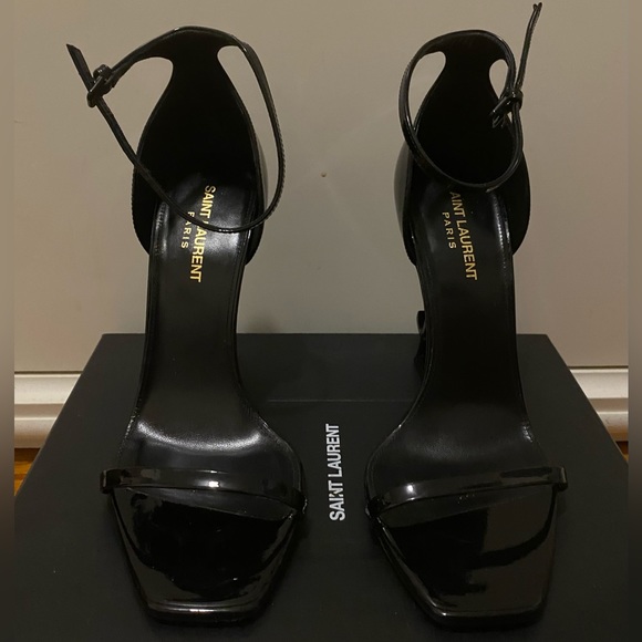YSL OPYUM SANDALS IN PATENT LEATHER WITH BLACK HEEL - Picture 3 of 7